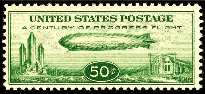Zeppelin stamp, 50c, 1933 issue