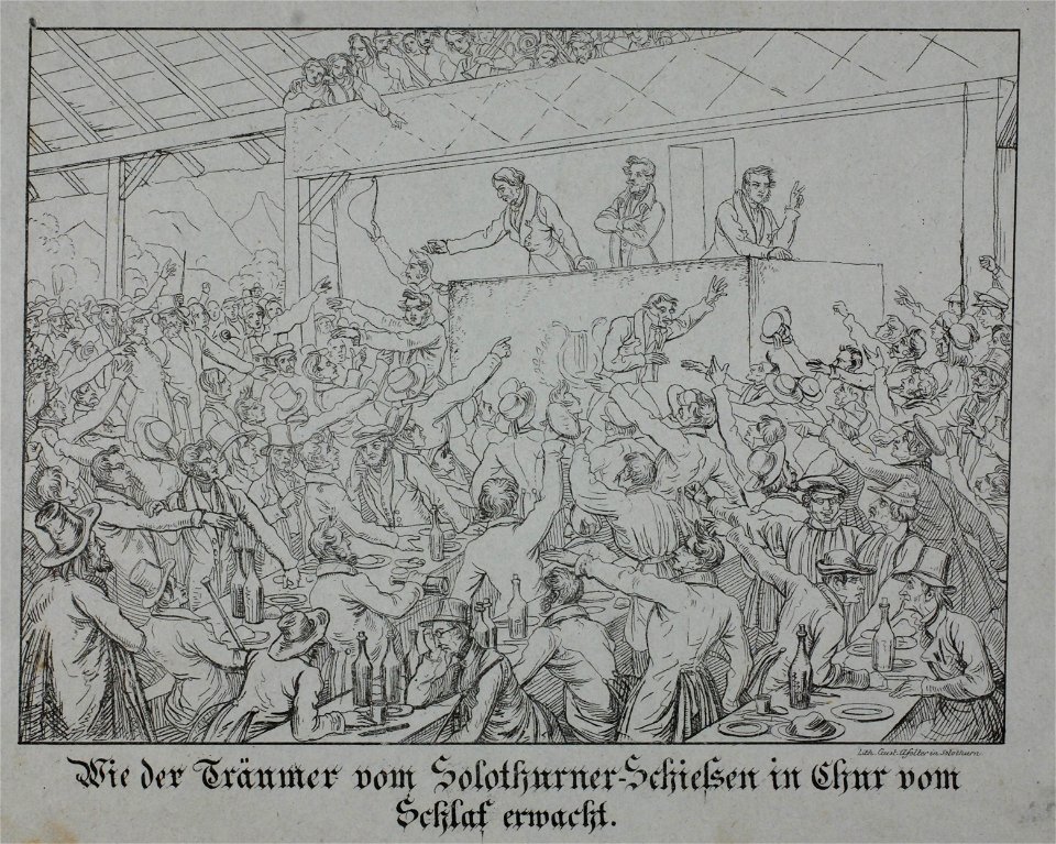 Zentralbibliothek Solothurn - Wie der Täumer vom SolothurnerSchiessen in Chur vom Schlaf erwacht - a0668