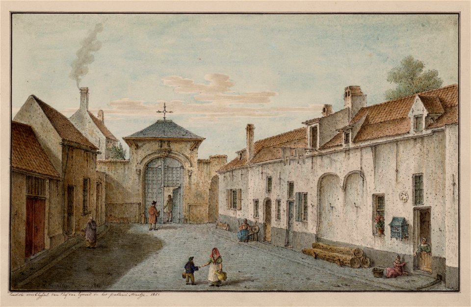 Zicht op een poort in de Potterijstraat, vroeger - Putterijstraatje, zijstraat van de Hanswijkstraat