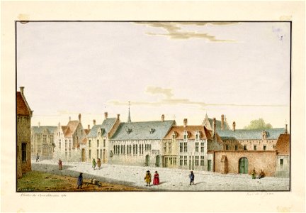 Zicht op het klooster van de Karmelietessen in 1780 aan de Lange Biest, vandaag Sint-Janstraat