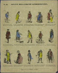 Ziet hem op hooge laarzen stappen, Hij gaat naar 't land om turf te trappen-Catchpenny print-PRENT 0087