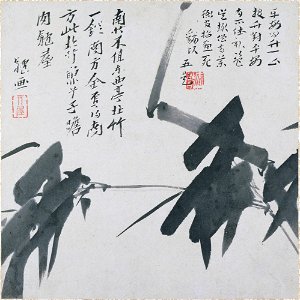 Zhu Da 朱耷 - Spray of Bamboo - y1963-39 k - Princeton University Art Museum