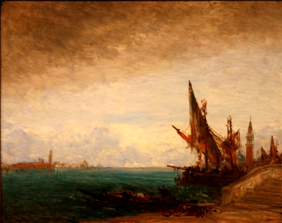 Ziem Félix Bateau de pêche amarré Venise