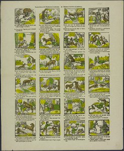Zinnebeelden uit de Fabelen van de Lafontaine-Catchpenny print-Borms 0555