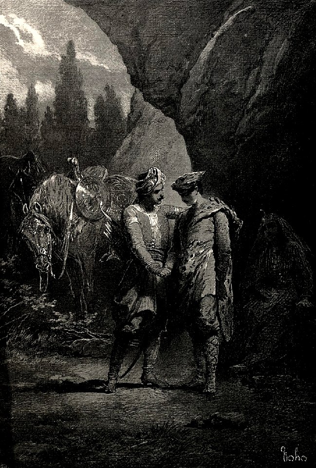 Zichy, Mihály. Illustrations to 'The Knight in the Panther's Skin'. 1888 09
