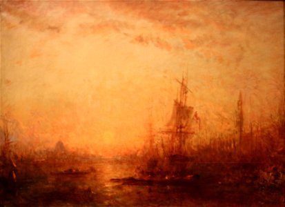 Ziem Félix - Venise, grand canal avec le campanile au coucher de soleil