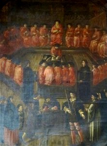 Zitting van de Grote Raad te Mechelen in de kleine Raadzaal