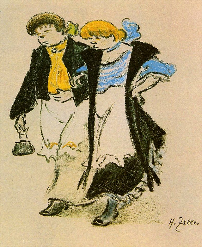 Zille Dienstmädchen beim Ausgang