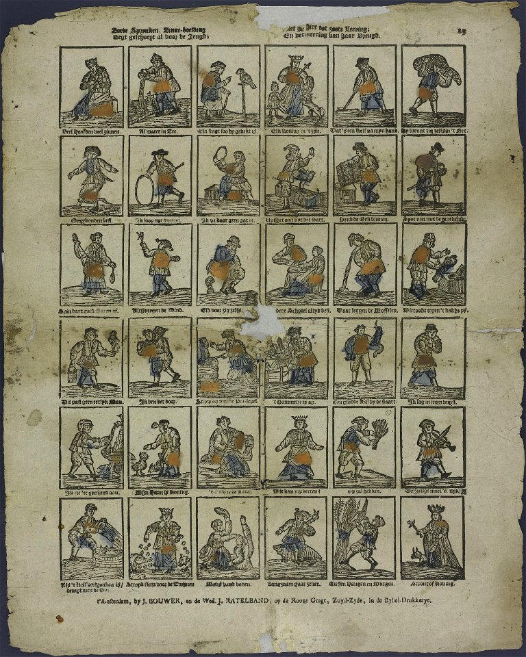 Zoete spreuken; zinne-beelding egt geschoeyt al voor de jeugd-Catchpenny print-Borms 0724