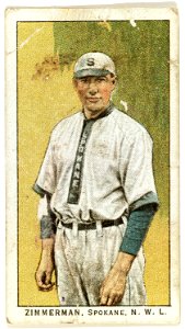 Zimmerman, Spokane Team, baseball card portrait LCCN2007685558