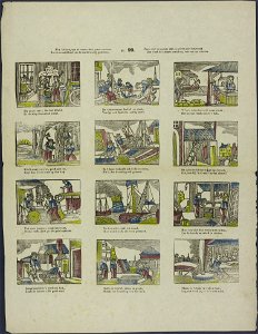 Ziet, kleinen, wat al raars u deze prent vertoont, Hoe in verschillend vak de handel wordt gedreven-Catchpenny print-Borms 0611