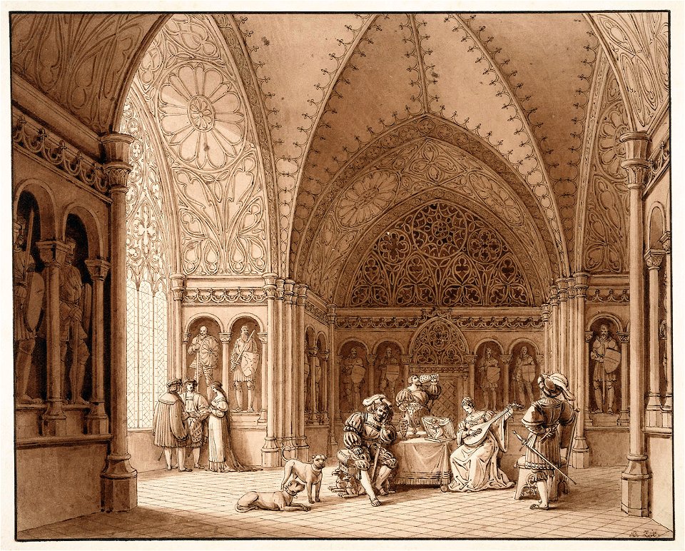 Zix Intérieur d'un château gothique ce XXXVIII.4 mb