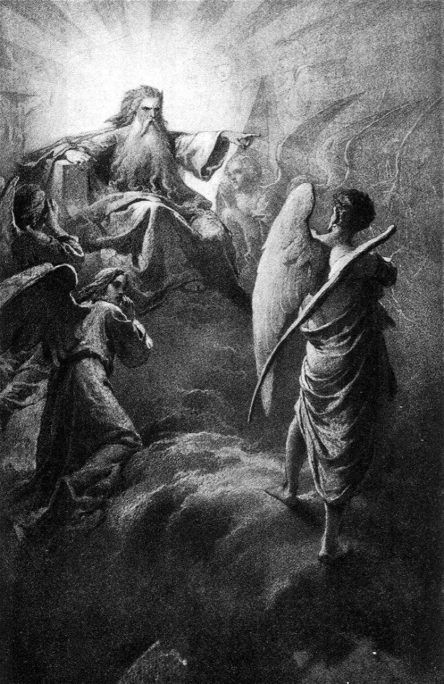 Zichy,Mihaly - Lucifer az urral szemben (Madach)