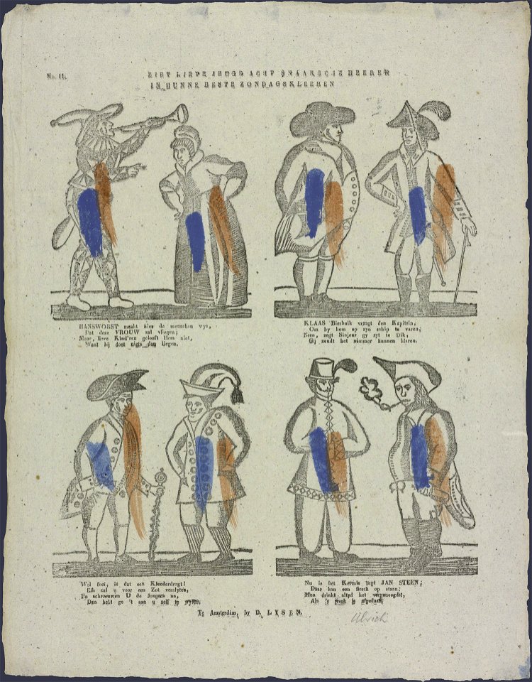 Ziet lieve jeugd acht snaaksche heeren in hunne beste zondagskleeren-Catchpenny print-SMC K 0104