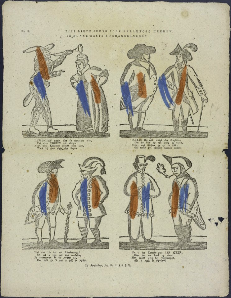 Ziet lieve jeugd acht snaaksche heeren in hunne beste zondagskleeren-Catchpenny print-Borms 0414