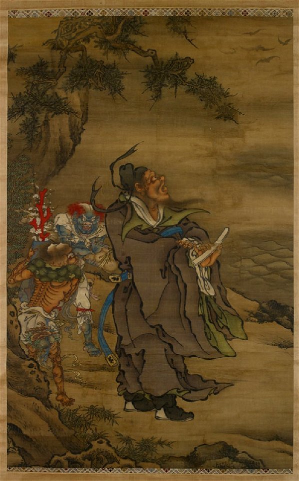 Zhong Kui the Demon Queller with Five Bats