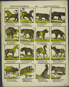 Zie kinders in deez' prent, een aantal vreemde dieren-Catchpenny print-Borms 0575