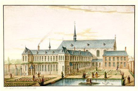 Zicht op klooster en kerk van de kapucijnen (of capucienen), 1790