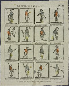 Zie hier een moedig volk, ten dienst van 't vaderland, getrouw voor hunnen vorst, en vrolyk in hun stand-Catchpenny print-SMC K 0049