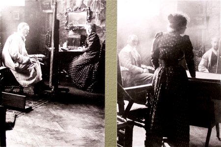 Zorn - Emma Zorn i Parisateljén för Zorn och Maurice Faure, c 1892, foto
