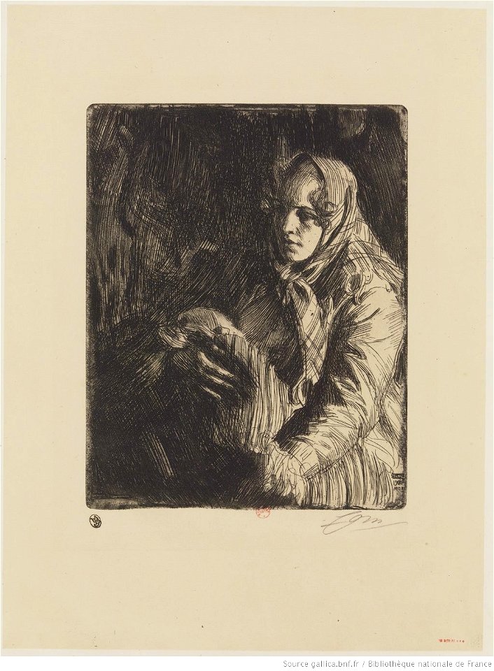 Zorn - La mère, dénommée La Madone, 3e état, btv1b10522848m
