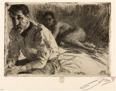 Zorn - Augustus Saint Gaudens II (Saint Gaudens and his model), 1913.1018