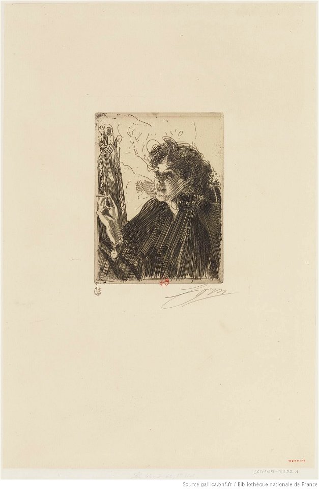 Zorn - La dame à la cigarette, 1er état, btv1b10522908b