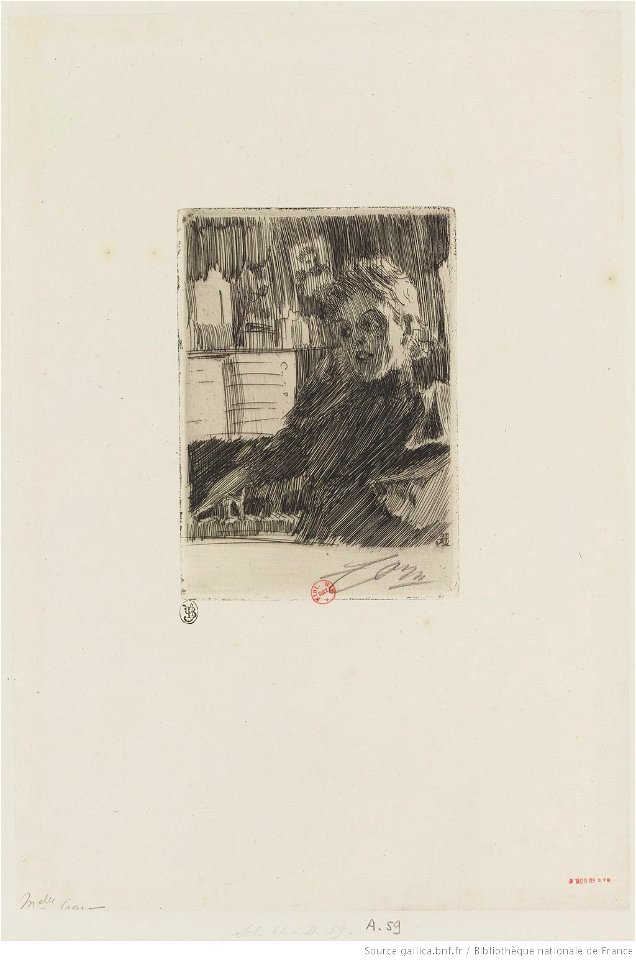 Zorn - Jeune norvégienne au piano, Mlle Gran, btv1b105228581