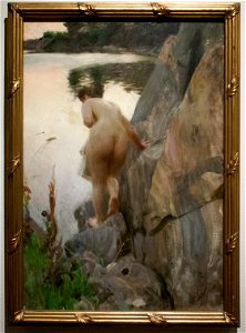 Zorn - Summer Evening (with frame). Free illustration for personal and commercial use.