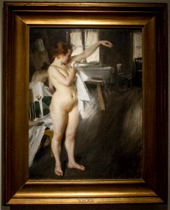 Zorn - Nude, New York, 1894 (with frame). Free illustration for personal and commercial use.