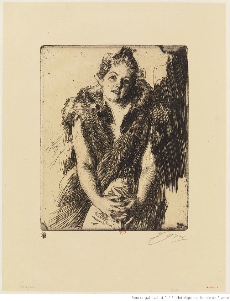 Zorn - Mle Maya von Heïjne, Mme Ljunglöf, 1er état, btv1b10522812p