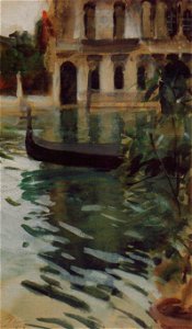 Anders Zorn - Gondola in Front of the Palazzo Barbaro. Free illustration for personal and commercial use.