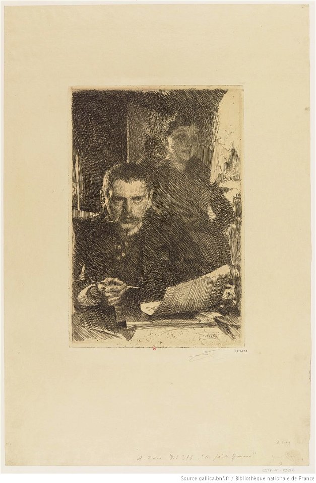 Zorn - Zorn et sa femme, 2e état, btv1b105227502