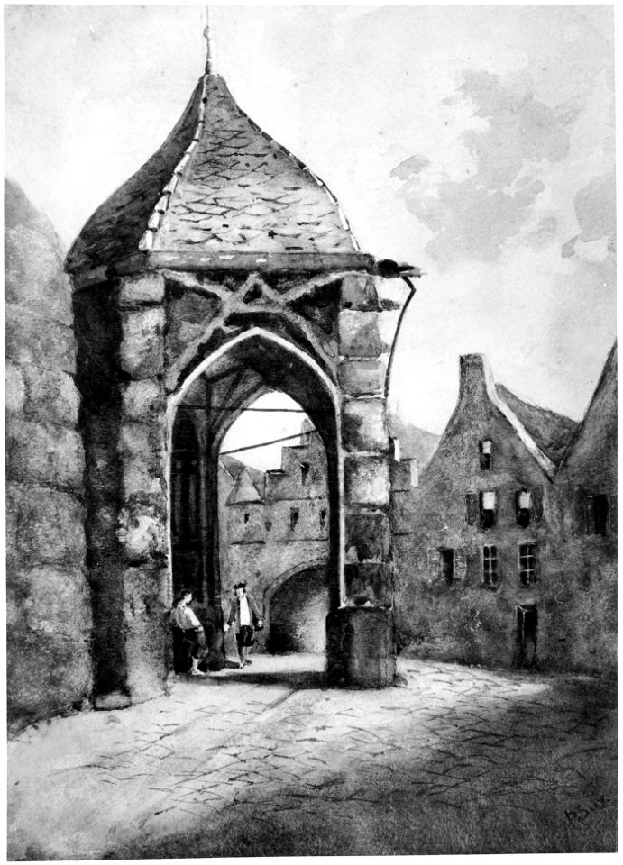 Zuid-portaal van de St. Stevenskerk in Nijmegen (ca. 1910) door Pauline Suij