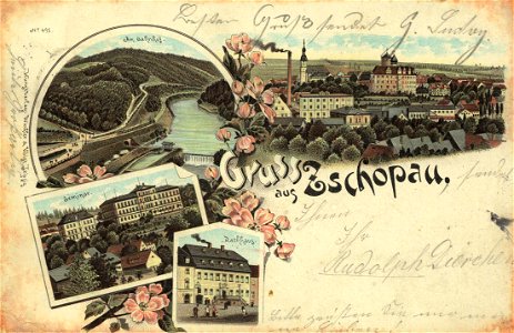 Zschopau, Sachsen - Bahnhof, Seminar und Rathaus (Zeno Ansichtskarten)