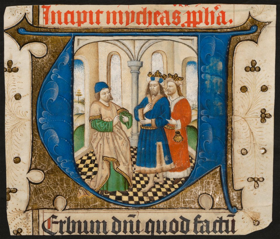 Zwolse Bijbel-UBU Hs. 15 C 11-f.001r-Initiaal met de profeet Micha
