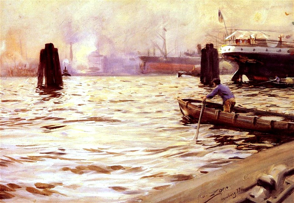Anders Zorn - Hamburgs hamn