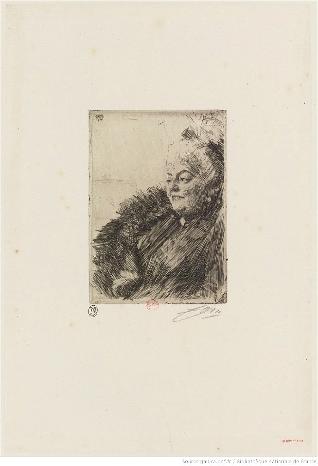Zorn - Mme Georges May, 2e planche, 1er état, btv1b105227180