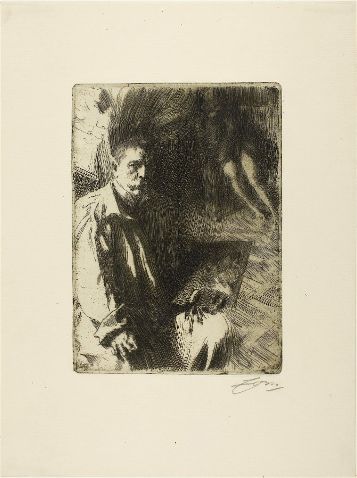 Zorn - Self-Portrait with Model II, 1927.1915