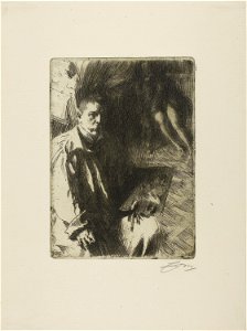 Zorn - Self-Portrait with Model II, 1927.1915