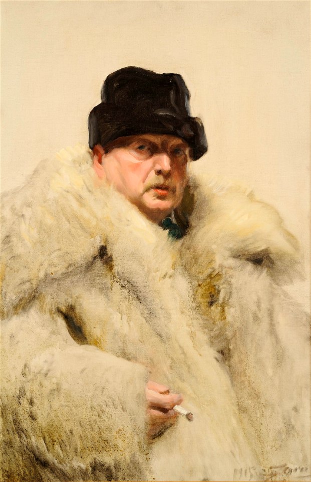 Anders Zorn - Självporträtt i vargskinnspäls
