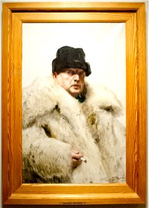 Zorn - Self-portrait in a Wolf Fur Coat (with frame)