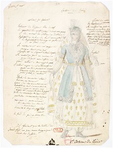 Zémire et Azor - trente-six maquettes de costumes - Alexandre-Evariste Fragonard - 23. Deuxième costume de Zémire