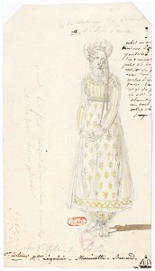 Zémire et Azor - trente-six maquettes de costumes - Alexandre-Evariste Fragonard - 11. Zémire, Mlle Legallois. 1er costume