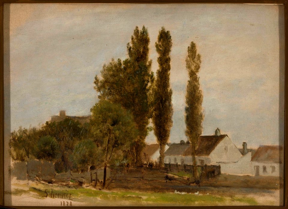 Zygmunt Sidorowicz - Landscape with trees and houses - MP 2677 MNW - National Museum in Warsaw