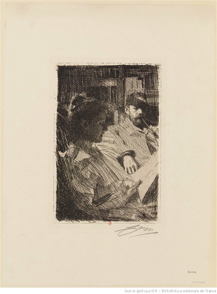 Zorn - La lecture, M. et Mme Deering, 3e état, btv1b10522763t