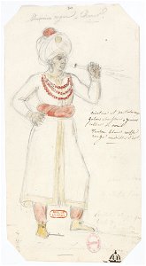 Zémire et Azor - trente-six maquettes de costumes - Alexandre-Evariste Fragonard - 30. Nègre, choeurs