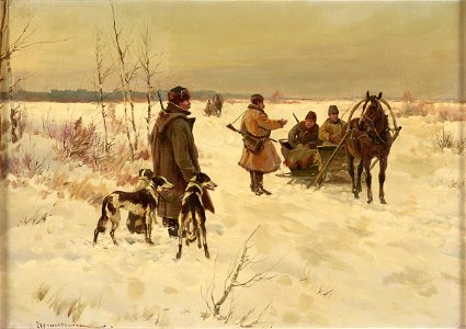 Zygmuntowicz - Winterly Hunt. Free illustration for personal and commercial use.