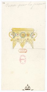 Zémire et Azor - trente-six maquettes de costumes - Alexandre-Evariste Fragonard - 34. Cassette pour les présents