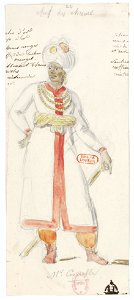 Zémire et Azor - trente-six maquettes de costumes - Alexandre-Evariste Fragonard - 22. Chef des choeurs, M. Capelle